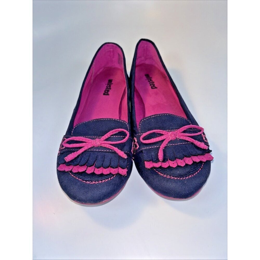 Unlisted Women's Flats Shoes 7M Blue Raspberry Kiltie Bow Casual Comfy Cushion